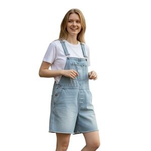 Y2k Vintage Lee Women's size Medium Denim Garden Short-Alls Carpenter Romper NWT
